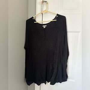 black peplum long sleeve